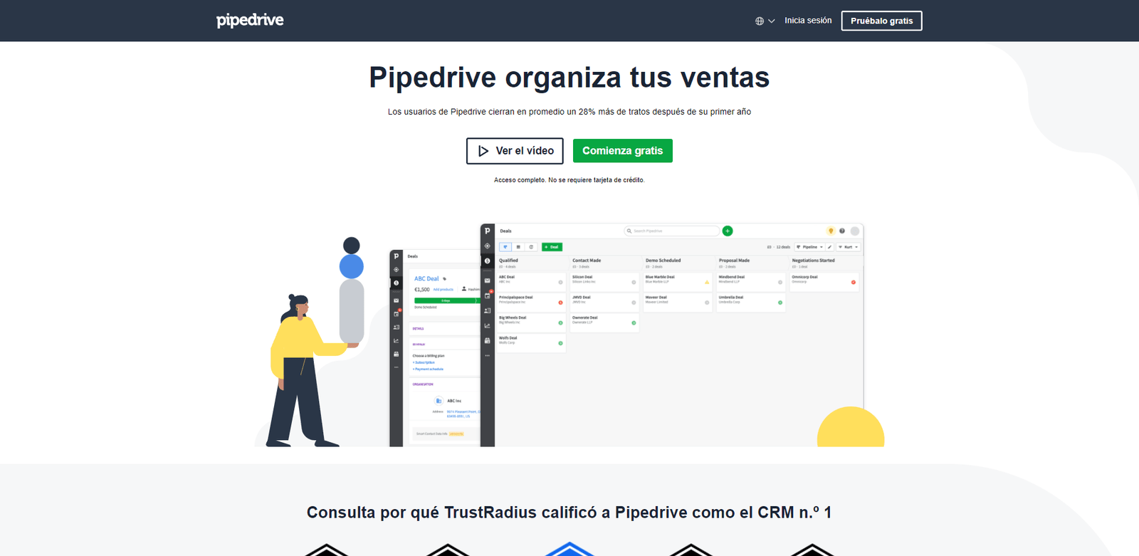 Ejemplo del herramienta CRM de PipeDrive