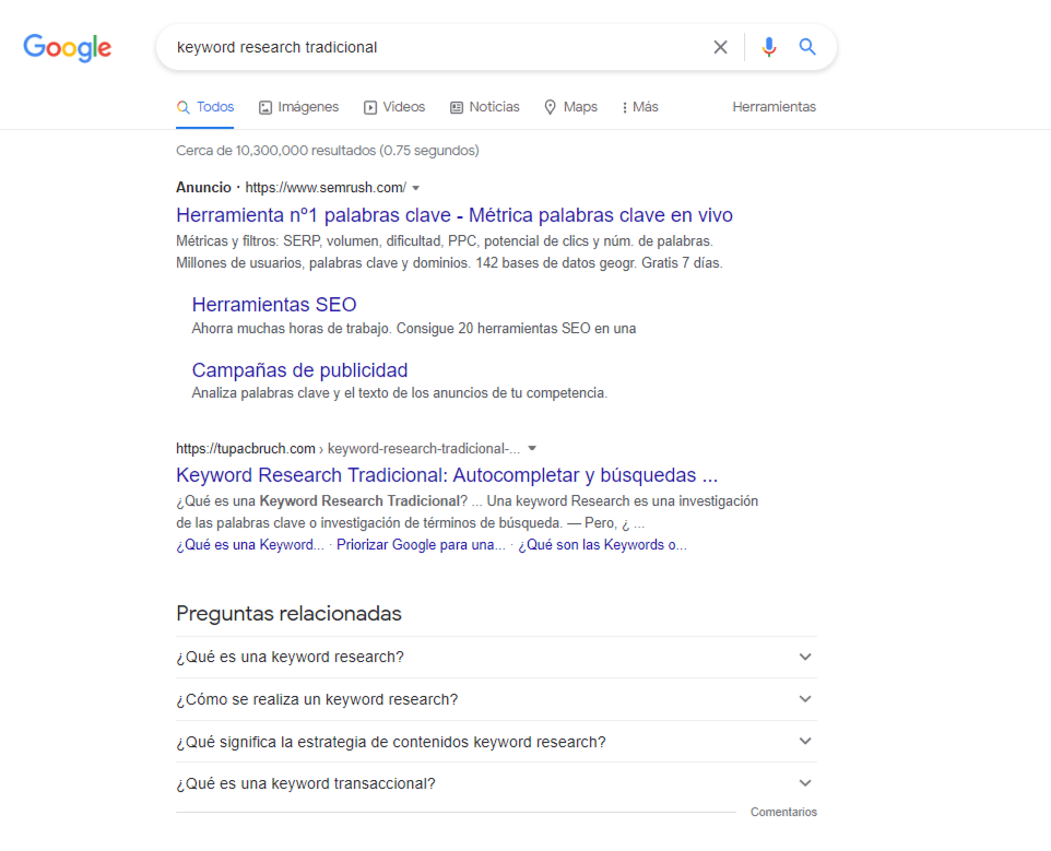 Ejemplo de cómo hacer una keyword research tradicional para potenciar el SEO de tu estrategia