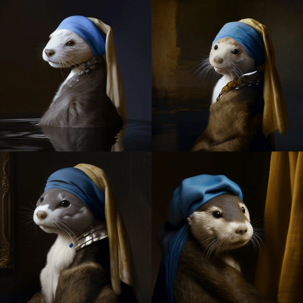Ejemplo del estilo de Johannes Vermeer en Midjourney