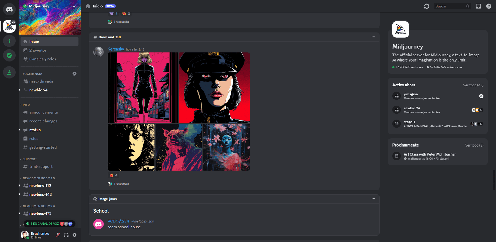 Discord y midjourney
