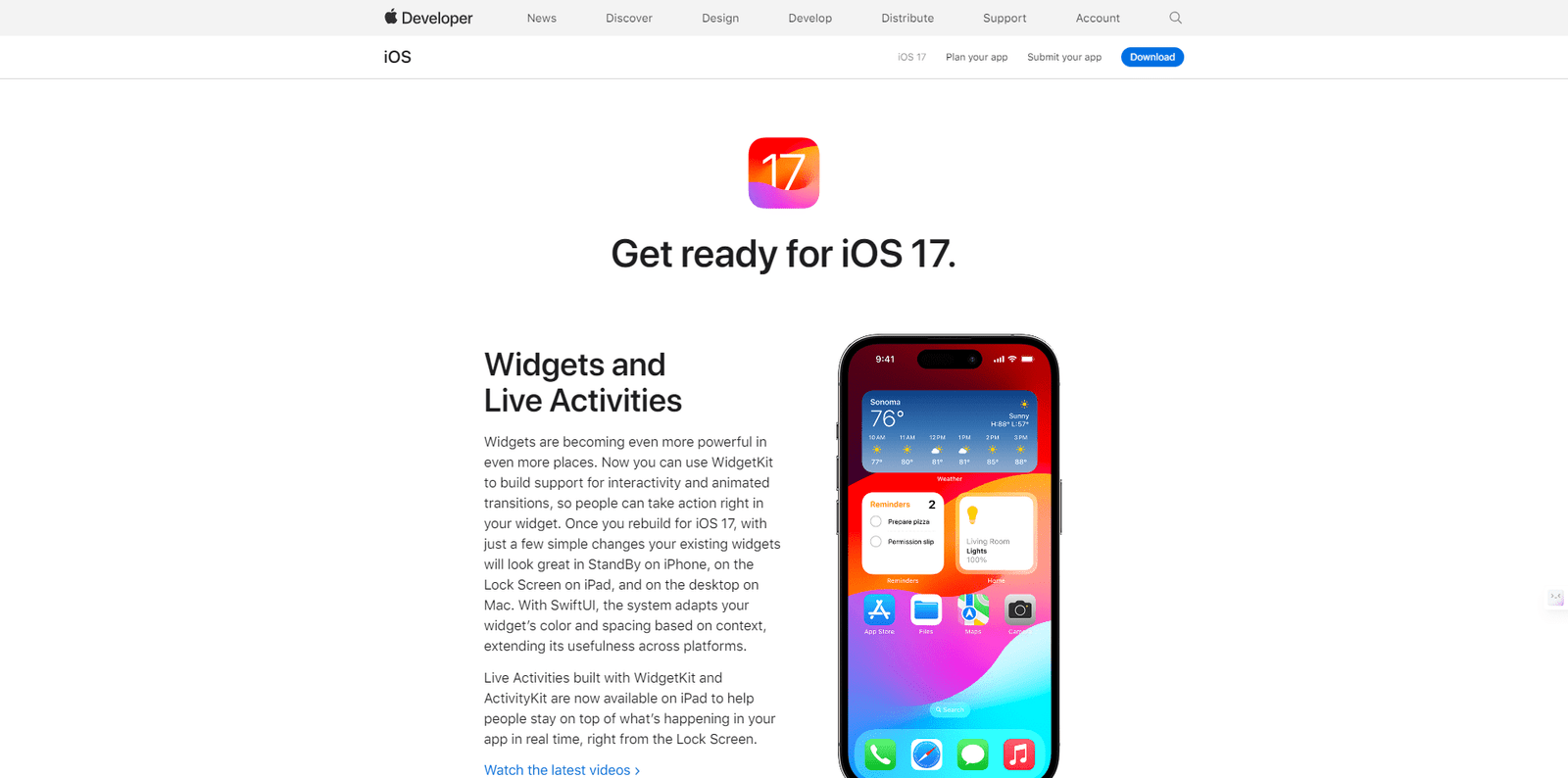 ejemplo de SDK de apple para iOS 17