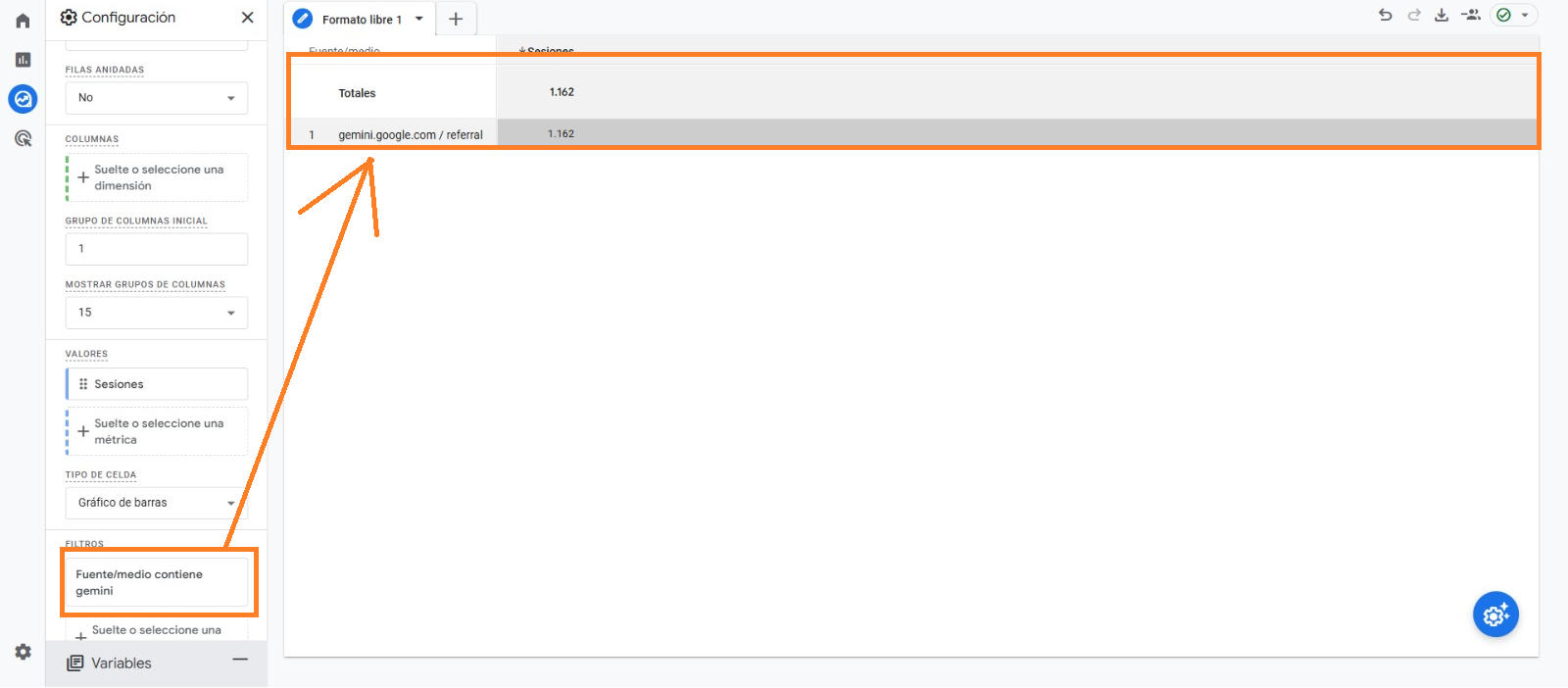 Paso 5: Aplicar un Filtro para Ver en Google Analytics el Tráfico que Llega desde Gemini