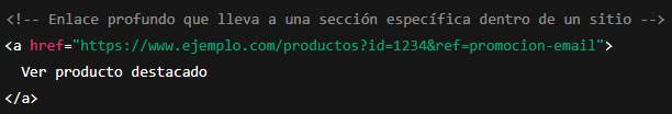 Ejemplo de deeplink web (HTML)